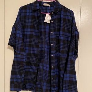 Lush Flannel Blue Plaid Button Down